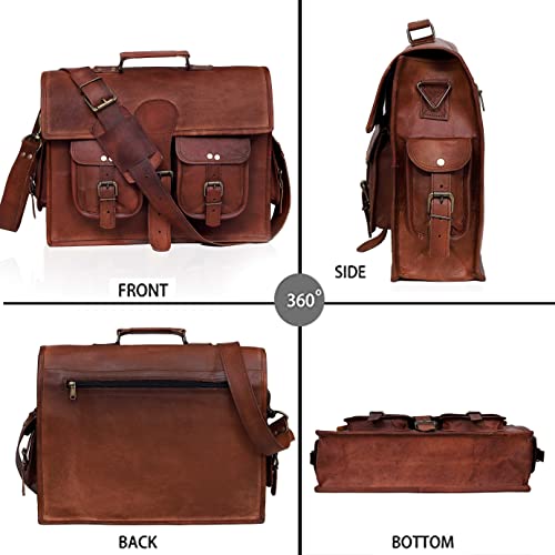 Bolso mensajero de cuero para laptop 16 pulgadas miniatura 7