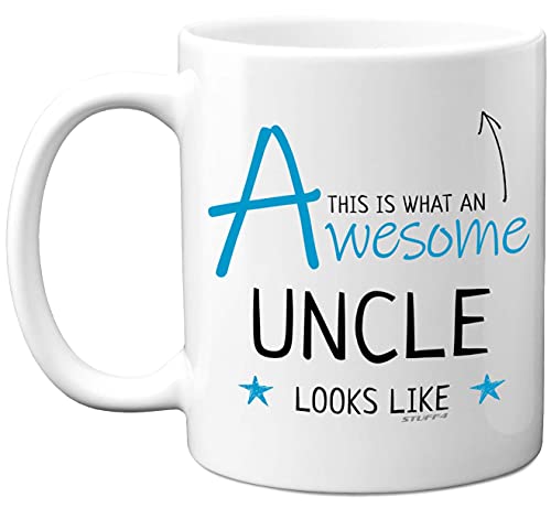 Stuff4 Tasse pour oncle, cadeau d'anniversaire – This is What an Awesome Uncle Looks Like – 325 ml – Passe au lave-vaisselle – Cadeaux d'anniversaire, pour cadeaux