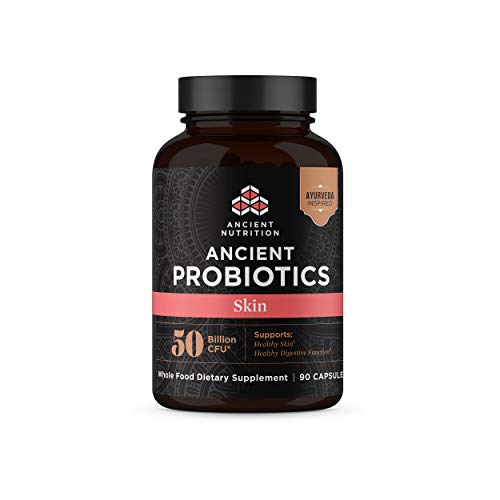 Ancient Nutrition Probiotics For Skin With Turmeric And Fenugreek, Supports Healthy Skin, Reduces Diarrhea, Constipation, Gas And Bloating, Superfoods Blend, 50 Billion Cfus*/Serving, 90 Capsules #TOP13