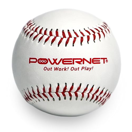 Powernet Practice Baseballs | 12 Pk Recreation Grade Regulation Size Balls | Great For Coaches | White Cover With Red Seams #TOP4