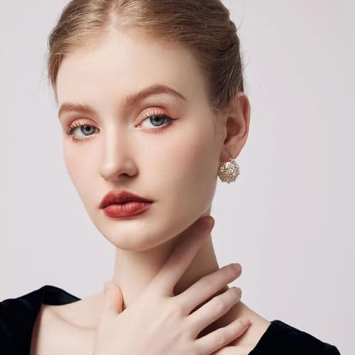 Pearl Chunky Gold Hoop Earrings for Women Trendy Stack Small Pearl Hoop Earrings4