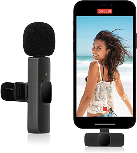 Micrófono Solapa Inalámbrico para Android USB C - 2.4GHz Plug&Play Wireless lavalier Microphone para Movil, Youtube, Tiktok Video, Facebook, Vlog Cover