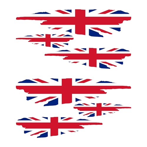Autodomy Autocollants Stickers Drapeau Royaume-Uni Sport Racing Tuning Lot 6 Unités | Drapeau Voiture | Autocollant Moto Scooter Quad Casque Vélo