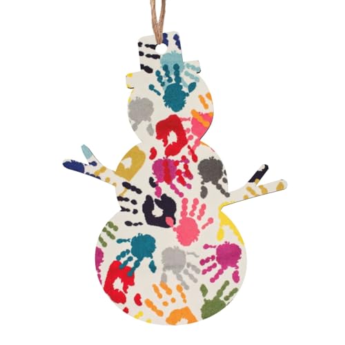 Handabdruck Holz Weihnachtsschmuck Hängender Weihnachtsbaum Home...