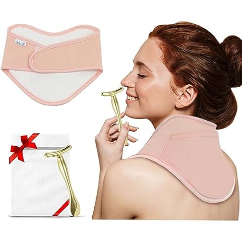 Castor Oil Wrap for Neck and Shoulder,Less Mess-Reusable Natural Bamboo Cotton Castor Oil Pack, Ice/Heat Soft Portable Compress to Soothe Posterior Triangle of Neck,Not Included Castor Oil(Pink)… Cover