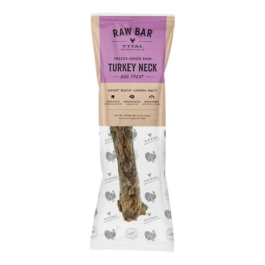 Vital Essentials Freeze-Dried Raw Turkey Neck Dog Treat & Natural Chew, 1-Pack | Single Ingredient Dog Treat for Medium Chewers | Made in USA