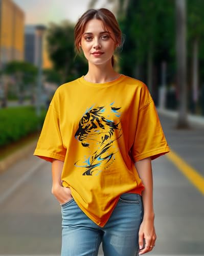 Image of AUSK Oversized T-Shirts || Printed Half Sleeve Tshirt for Womens
