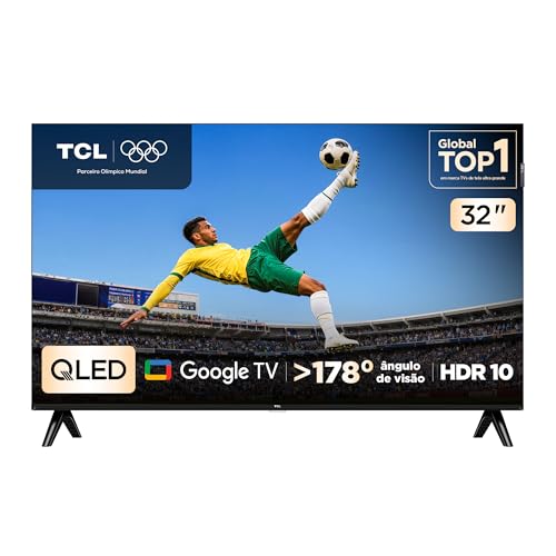 TCL, Smart TV, 32 Polegadas, HD QLED, WiFi, Bluetooth, Google TV, 2 HDMI, HDR10, Dolby Audio, 32S5K