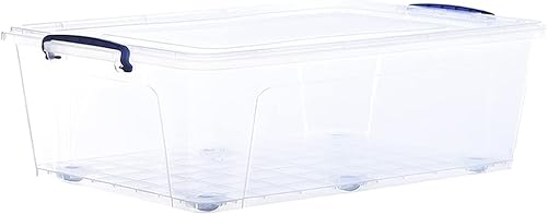 Miniatura 1 de Superio Contenedor de almacenamiento de plástico con tapa, caja para debajo de la cama, contenedor de almacenamiento apilable con cierre de pestillo