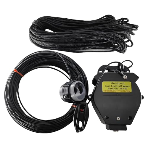 JYR8010-400W End Fed Half Wave Antenna, 400W Shortwave Radio Antenna 8 Band 10m 12m 15m 17m 20m 30m 40m 80m Long Wire, 1:64 Balun No Tuning Great for POTA/SOTA