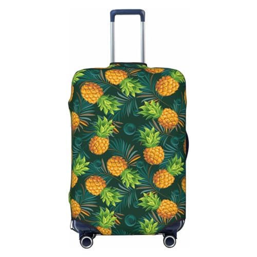 Pineapples With Palm Leaves For Travel Luggage Cover Suitcase Protector Fits 18-32 Inch Travel Luggage Protector Elastic Luggage Anti-Scratch Suitcase Cover