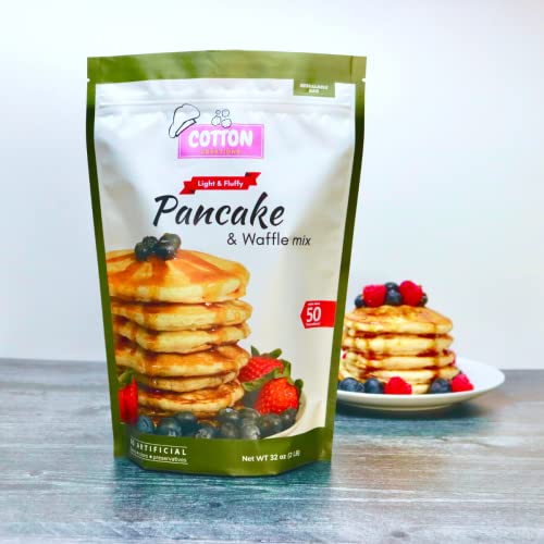 Vegan Pancake & Waffle Mix By Cotton Creations, Family Size - 32Oz (2Lbs) | Dairy Free, Egg Free, Soy Free Pancake Waffle Mix #TOP6