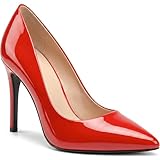 Women’s High Heel Pointed Toe Court Shoe Stiletto Heel Pumps Party Evening Prom Wedding Bridal Ladies Shoes (Red Patent, UK Footwear Size System, Adult, Women, Numeric, Medium, 9)