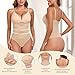 Imagen de heekpek Body Moldeador Mujer Faja Reductora Control de Abdomen Corsé Cruzado de Malla Shapewear Bodysuit Body Reductor con Sujetador y Tanga