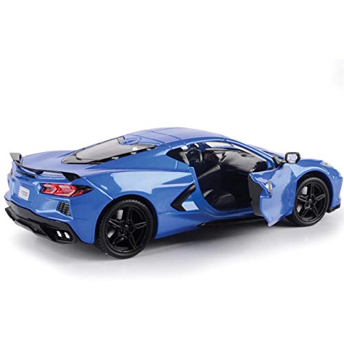 Motormax 2020 Chevrolet Corvette C8 Stingray Blue Metallic Timeless Legends 1/24 Diecast Model Car 79360, Unisex #TOP2