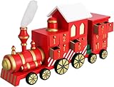 SPIELWERK® Calendario de Adviento Madera Locomotora Trencito 24 Cajoncitos Rellenable Chuches Vacio Reutilizable Adorno Decoración Navidad 2025 Personalizable