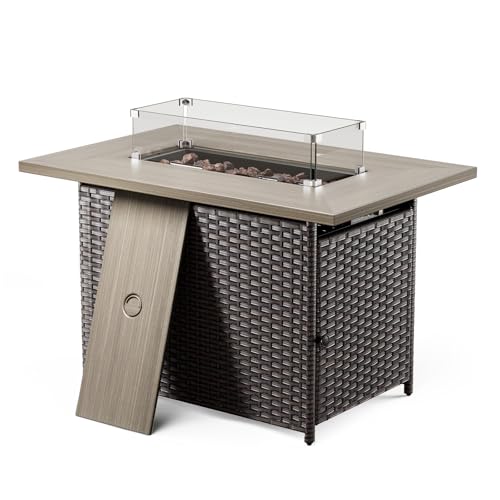 Belord 50000 BTU Propane Fire Pit Table with Lid and