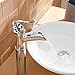 BWE Vessel Sink Faucet Chrome Polished Waterfall Spout Tall Body Single Hole Bathroom Lavatory Vanity Faucets One Handle Commercial