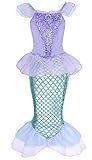 HenzWorld Little Girls Princess Mermaid Costume Birthday Party Toddler Dress up Halloween Pretend...