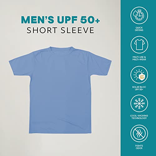 Vapor Apparel Men’s UPF 50+ UV Sun Protection Short Sleeve Performance T-Shirt for Sports and Outdoor Lifestyle, Large, Columbia Blue
