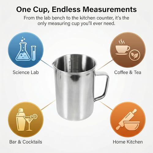 Vaso medidor grande de acero inoxidable 1000 ml miniatura 3