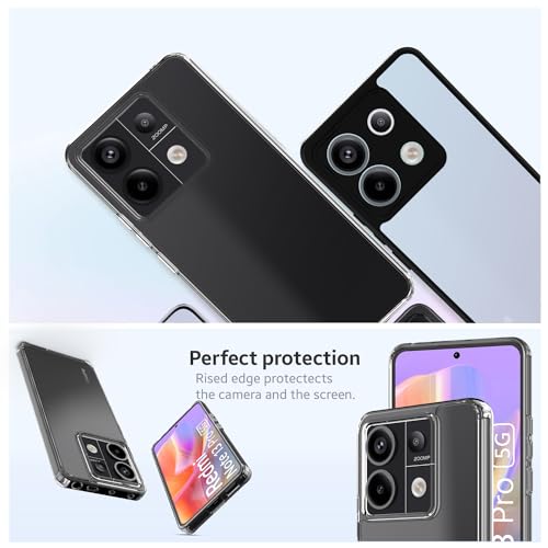 Image of KAPAVER Hybrid Crystal Clear Back Cover Case for Redmi Note 13 Pro | Protective Shockproof Hard PC Soft Flexible TPU Cover