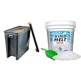 Traeger Pellet Grills BAC637 Stay Dry Pellet Bin, Wood Pellet Storage with Locking Lid, Black & Harris Kind Melt Pet Friendly Ice and Snow Melter, Fast Acting 100% Pure Magnesium Chloride Formula
