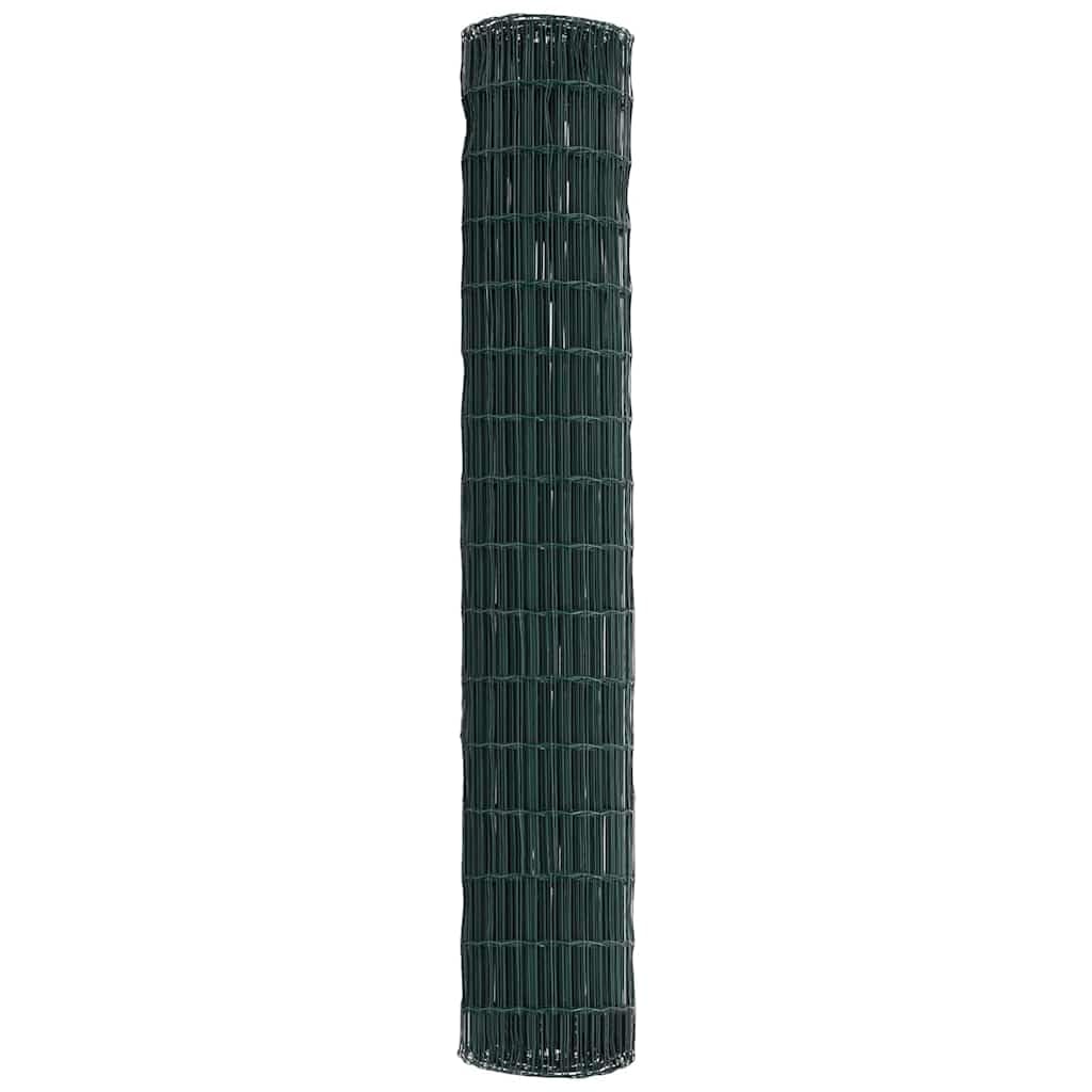 Ogrodzenie euro, zielone, 1,6 x 10 m, żelazo powlekane PCW, wytrzymałe ogrodzenie ogrodowe do ogrodu i na taras, trwała bariera dla zwierząt, łatwy montaż