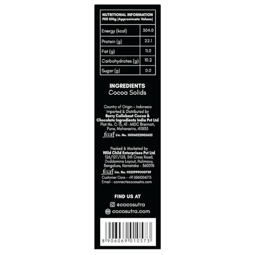 Image of Cocosutra Cocoa Powder, 100g, Unsweetened & Dark, Pack of 2 | 100% Cocoa, Natural Ingredients, Gluten Free, Keto Friendly, Perfect for Baking