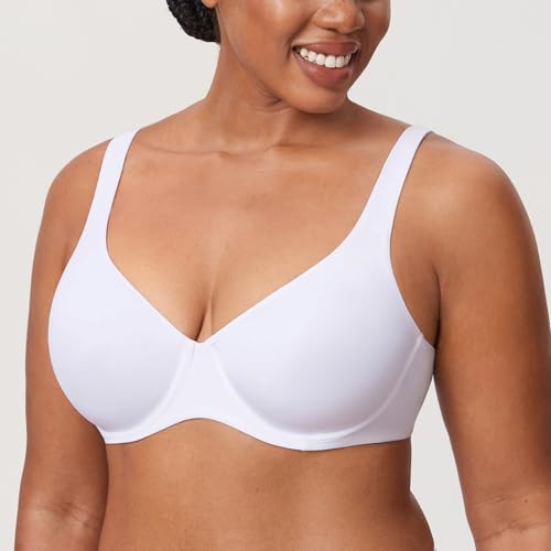 Image of DELIMIRA Women's Confishape Unlined Balconette Bras | Underwire, Supportive, No Padding, Tshirt Bra, Full Coverage, Plus Size