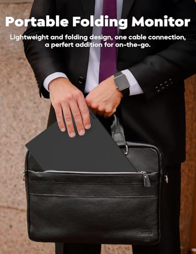 Image of ZSCMALLS 2.5K Dual Monitor(Wins Only), Triple Laptop Screen Extender, 15.6 inch QHD Folding Stacked Portable Dual Monitor, USB C Travel Extended Computer Display, 180Rotation, Plug & Play for Laptops