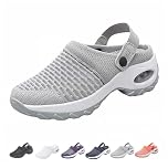 Women's Orthopedic Clogs, with Arch Support Air Cushion Shoes, Orthopedic Slip On Shoes, Lightweight Outdoor Walking (Grey, Adult, Women, 6, Numeric, UK Footwear Size System, Medium)
