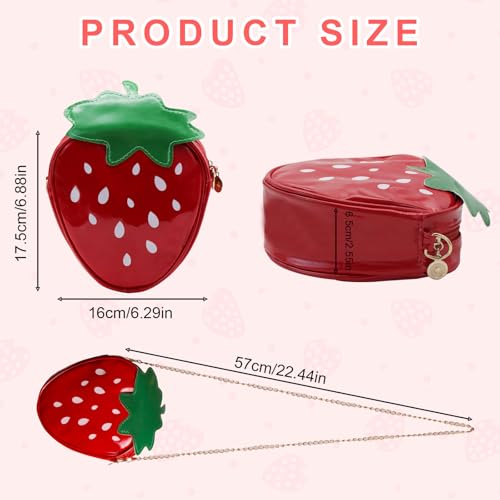 Strawberry Purse for Women and Girls, Soft Strawberry Crossbody Bag with Chain Strap, Strawberry Bag Novelty Purse2