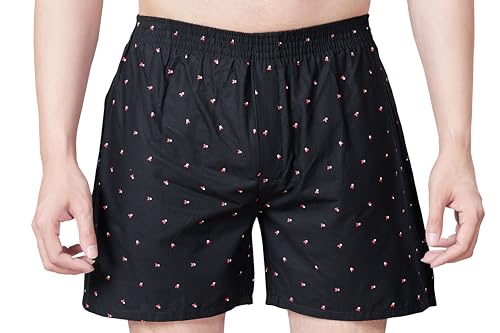 Image of Men's Cotton Printed Regular Fit Boxer Shorts | Soft & Breathable Innerwear | Comfortable Boxers | Lightweight & Stylish Nightwear