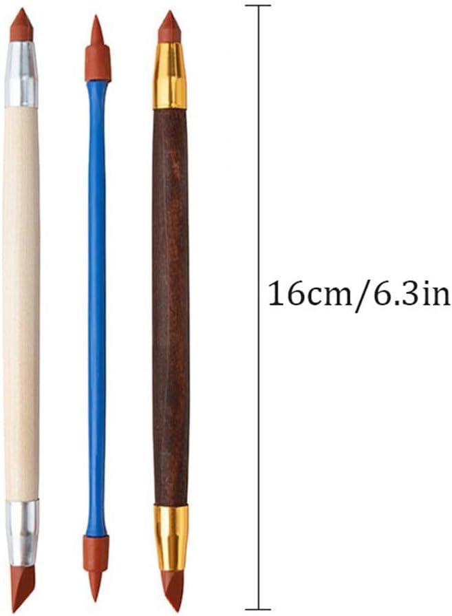 Clay Tools 8-Piece Set Silicone Indentation Texture Rubber Pen Modeling DIY Clay Hand Tools (D 8 Pcs)