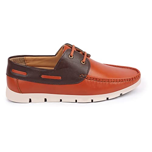 Image of FAUSTO Men's Side Lace Stitched Lace Up Boat Shoes