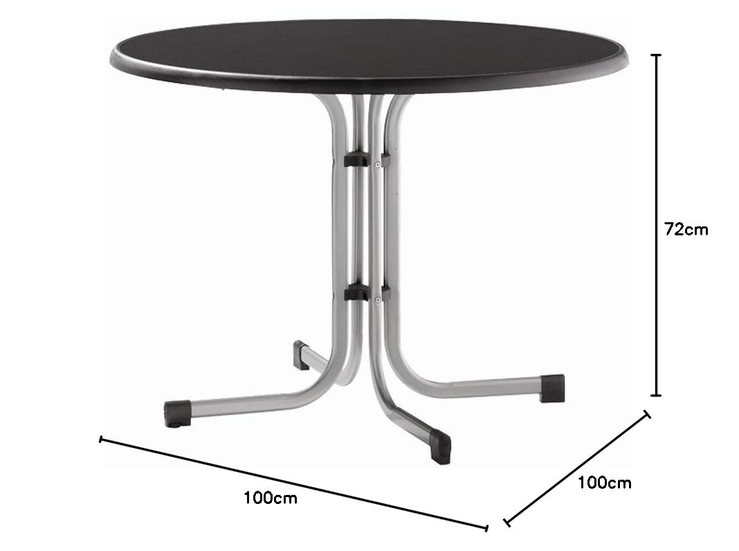 Sieger 236/A - Mesa plegable, armazón de acero y tablero de resina mecalit-pro imitación pizarra (115 x 70 x 72 cm), color antracita