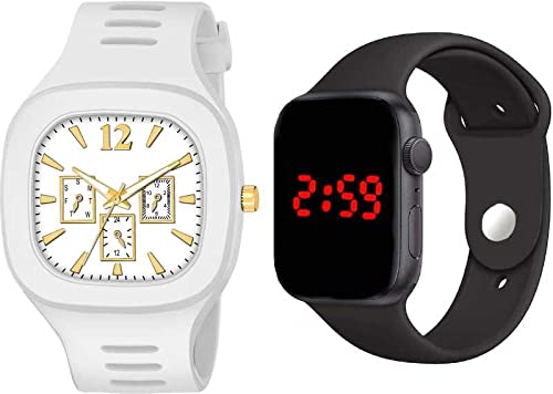 See full amazon price history chart for GOLDENIZE FASHION White Analogue Quartz and Square Digital Black Dial Day and Date LED Display Watch for Mens & Boys Combo of 2 Watches GOLDENIZE FASHION White Analogue Quartz and Square Digital Black Dial Day and Date LED Display Watch for Mens & Boys Combo of 2 Watches (B09PLKXW1R) Amazon Price History, Amazon Price Tracker