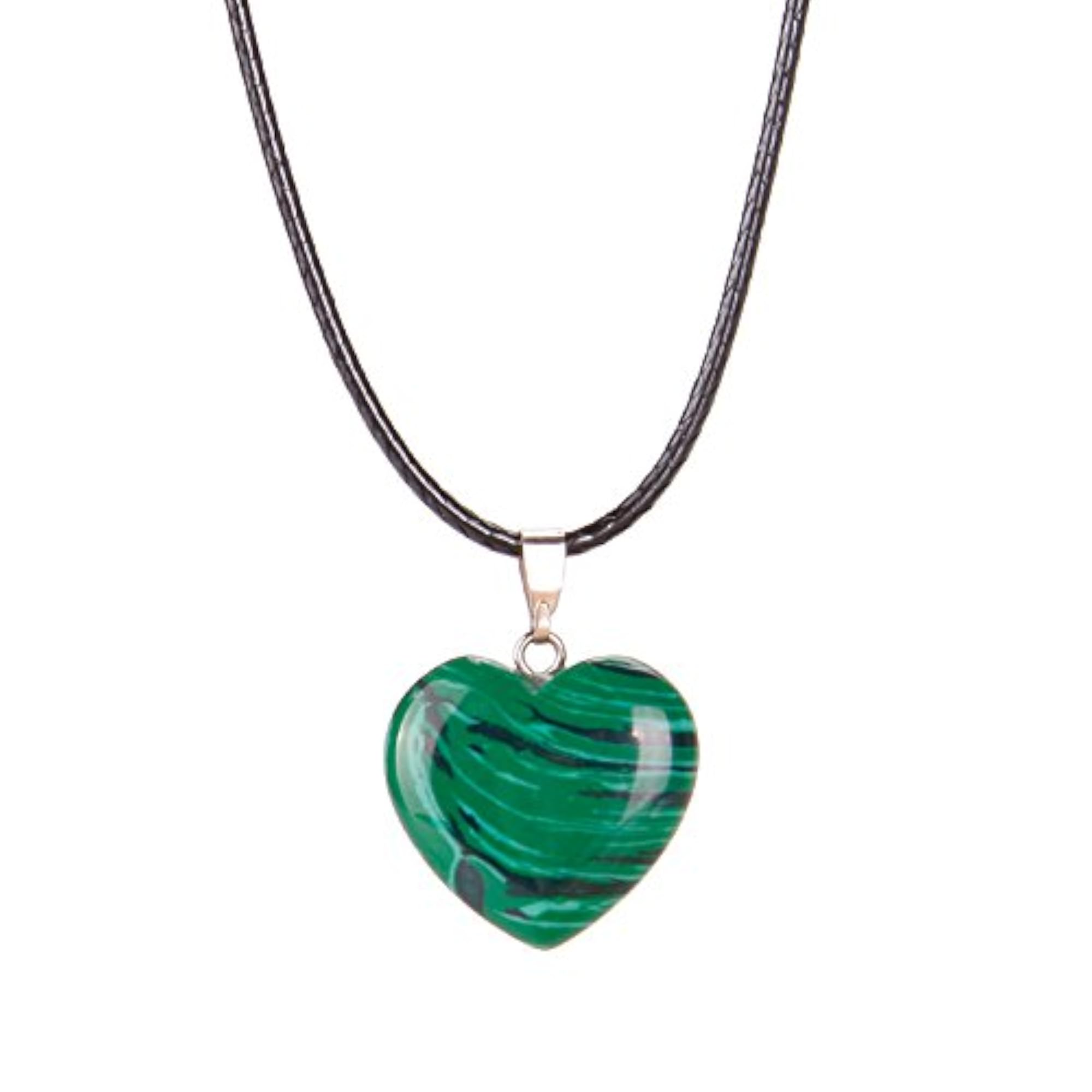 20 Pieces Heart Shaped Stone Pendants, Assorted Colors