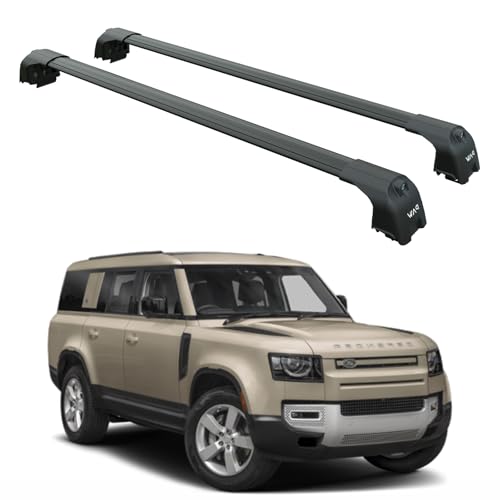 TOROS Roof Rack Cross Bars for Land Rover Defender 90/110/130 2020-Up, 330 Lbs Capacity, Anti-Theft,Fixing Points and Flush Channeled/T Profiled Railings (Black, Flush Railing/T-Profile 90,130)
