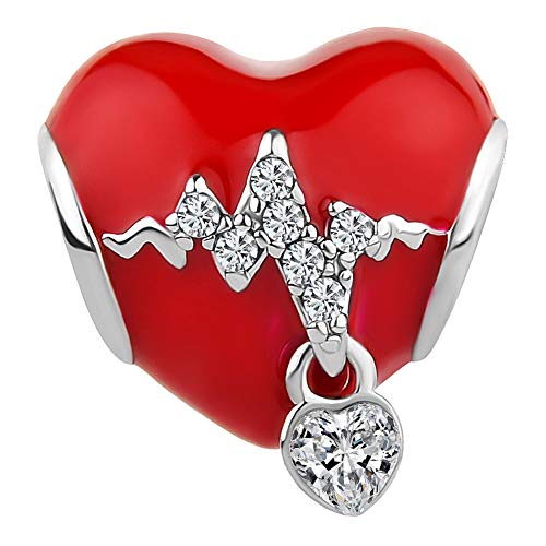 Charmsstory Forever And Always Arrow Through A Heart Charm Beads For European Bracelet (Heartbeat) #TOP1