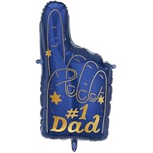Number 1 Dad Foil Balloon PartyDeco 17x32 Inch Fathers Day Party Decoration, Best Dad Ever Mylar Helium Balloon for Daddy Birthday or Father Appreciation Gift