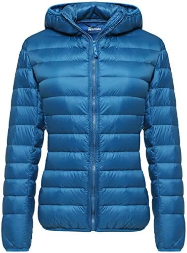 Wantdo Women's Hooded Down Jacket Insulated Puffer jacket Coat (Acid Blue X-Large)