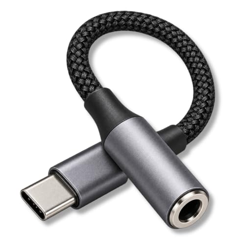 Adaptador USB C a Jack 3.5mm DAC Chip, Gris, 1 Unidad