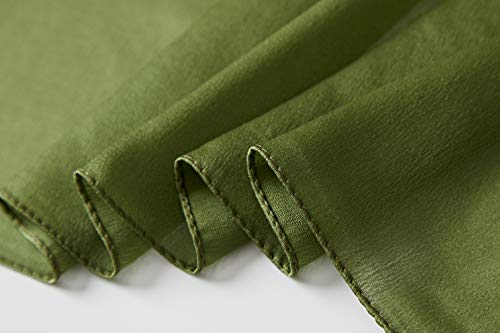 Bellonesc Women's Scarfs 100% Silk Small Square Scarves 21" X 21" Real Silk Hair Scarfs Neckscarfs For Women (Army Green) #TOP4