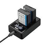 Miady Juego de 2 baterías LP-E10 y cargador de batería para cámara compatible con Canon EOS Rebel T3, T5, T6, Kiss X50, X70, EOS 1100D, 1200D, 1300D y más