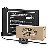 Tikaton Reptile Heat Pad - Adjustable Temperature Under Tank Heater for 10-20gal/30-40gal Tank, Terrarium Heat Mat for Turtle/Snake/Lizard/Frog/Spider/Plant Box