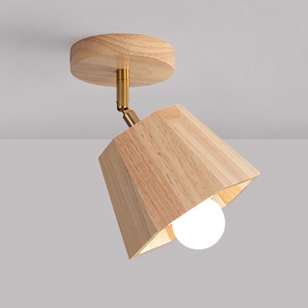 Plafonnier moderne sur rail en bois avec douilles E27 pour couloir et entrée
