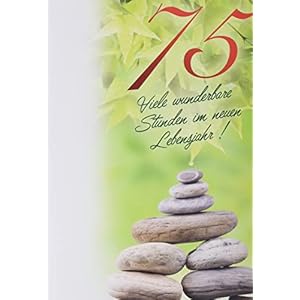 Geburtstagskarte zum 75. Geburtstag Basic Classic – Steinturm – 11,6 x 16,6 cm