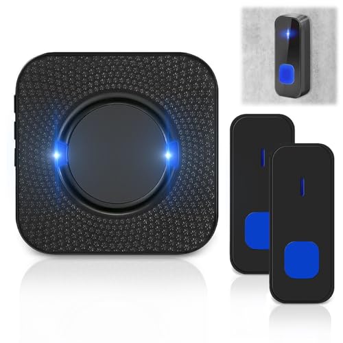 Idota Timbre Inalámbrico con 2 Transmisor 300m de Larga Distanci Timbres Inalambricos para Casa, 5 Volumen Ajustable, 55 Melodías (2 en 1)